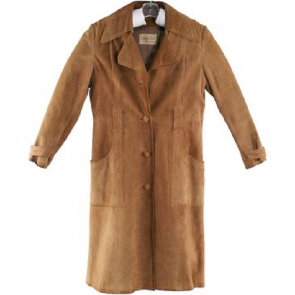 Rare Vintage Philippe Monet Tan Suede Coat